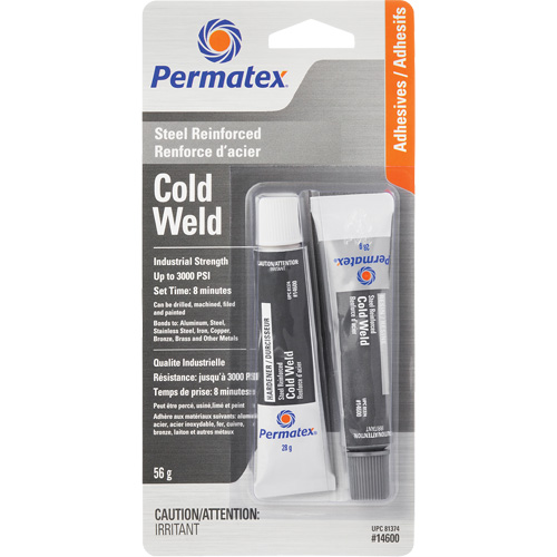 Cold Weld Bonding Compound, Format, 2 x 28 g, Container Type, Tube, Colour, Grey, Application Time, 4 min., Strength, 3000 PSI, Temperature Range, -51°C to 150°C (-60°F to 300°F)