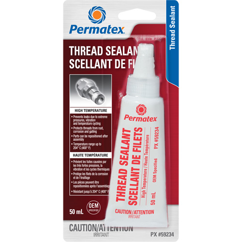 High Temperature Thread Sealant, Net Volume, 50 ml, Colour, Red, Container Type, Bottle, Temperature Range, -54° C - 204° C/-65° F - 400° F