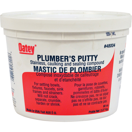 Plumber's Putty, Net Volume, 5 lbs., Container Type, Tub