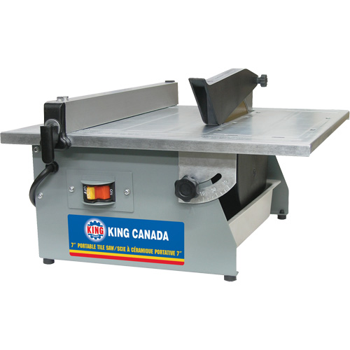 7" Portable Tile Saw, Overall Width, 15-1/2", Overall Length, 15", Overall Height, 9", No Load Speed, 3500 RPM, Blade Diameter, 7", Depth of Cut at 45°, 1-3/8"