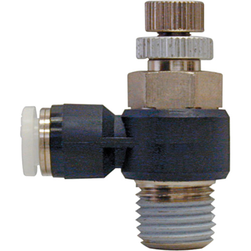 Flow Control Valve, Outlet, 1/4" NPT, Working Pressure Range, 150 PSI, Temperature Range, 0° - 60 °C (32° - 140°F)