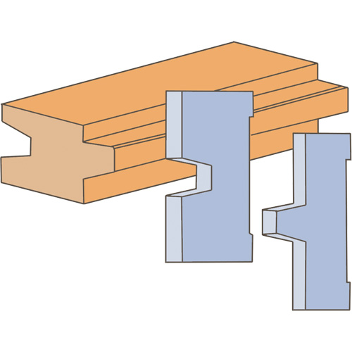 Tongue & Groove Moulding Cutter Set, Dimensions, 1/8" x 1-3/16" x 1-9/16"