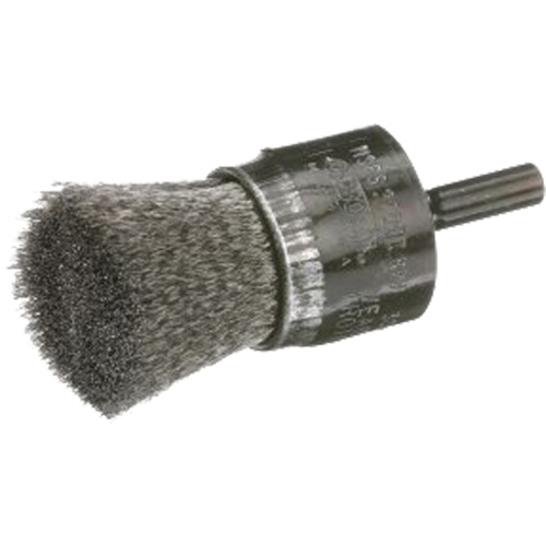 Crimped Wire End Brush, Brush Diameter, 1", Fill Diameter, 0.006"