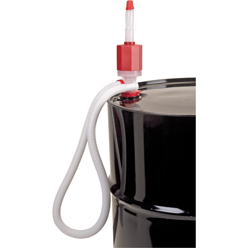 Siphon Pump, Transfer Rate, 7 Gal/min., Fits Gallon Size, 15 - 55 US Gal., Body Material, Polyethylene, Adaptor Type, 2" Bung, Manufacturer's Warranty, 1 Year Limited