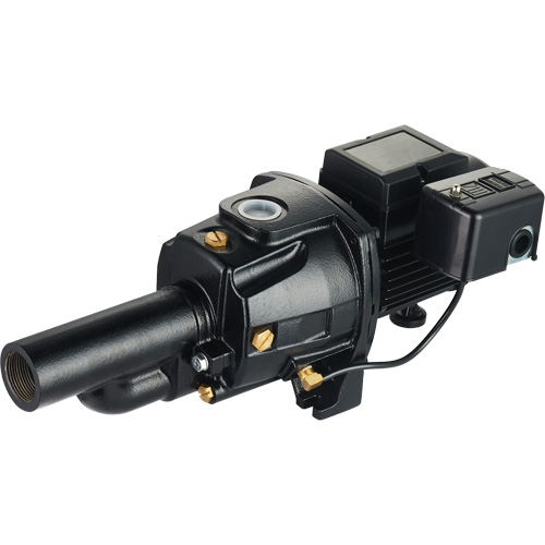 Dual Voltage Cast Iron Convertible Jet Pump, Motor, 3/4 HP, Max. Flow Rate, 1400 GPH, Voltage, 115 V/230 V, Suction Head, 147', Manufacturer's Warranty, 2 years, Discharge Diameter, 1" NPT