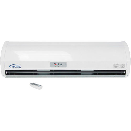 Air Curtain with Remote Control, No. of Speeds, 2, Dimensions, 36"W x 8-1/2"D x 8-5/8"H, Voltage, 120V