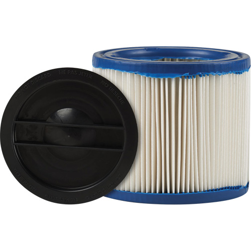 CleanStream® Gore® Small Wet/Dry Vacuum Filter, Fits US Gallon Size, 1 - 6 US gal., Type, Cartridge/Hepa, Height, 5", Diameter, 5.75"