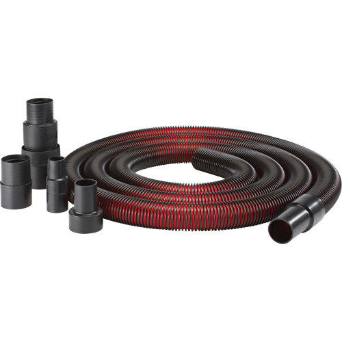 1-1/2" x 12' Premium Grade Crush-Resistant Hose with Adapter, Colour, Black & Red