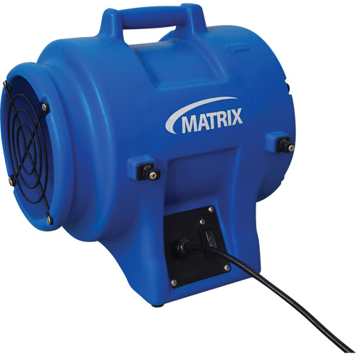 8" Air Blower without Canister, Type, Axial, Horse Power, 1/4, Free Air Flow Rate, 816 CFM, Current, DC, Colour, Blue, Manufacturer's Warranty, 1 Year Limited