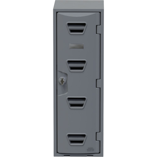 Locker, No. of Tiers, 1, Bank of, 1, Overall Depth, 15", Overall Height, 47", Tier Height, 12" H locker (Sloped top), Door colour, Grey