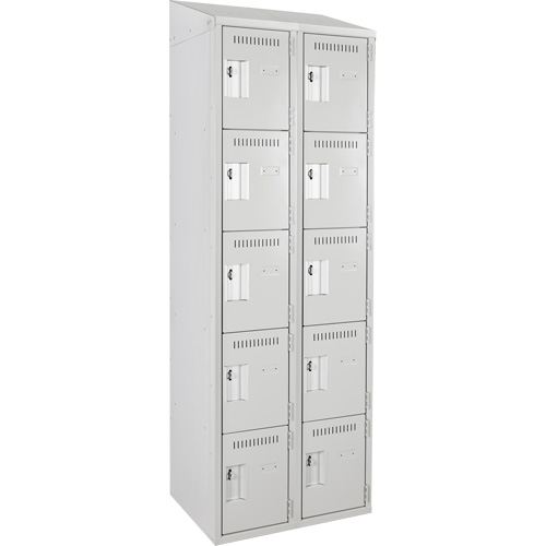 Clean Line™ Lockers, No. of Tiers, 5, Bank of, 2, Overall Width, 24", Overall Depth, 18", Bodies, 24 gauge, Inside Depth, 18"