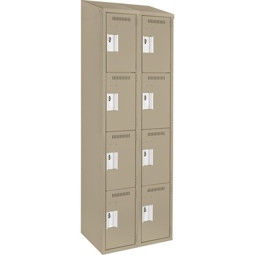 Clean Line™ Lockers, No. of Tiers, 4, Bank of, 2, Overall Width, 24", Overall Depth, 18", Bodies, 24 gauge, Inside Depth, 18"