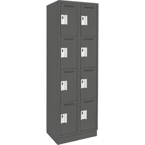 Clean Line™ Lockers, No. of Tiers, 4, Bank of, 2, Overall Width, 24", Overall Depth, 18", Bodies, 24 gauge, Inside Depth, 18"