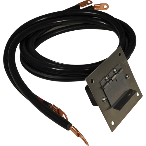 Plug-In Polarized Stainless Steel Socket Panel, Wire Gauge, 4 AWG, Cable Length, 5', Mount Type, Flush