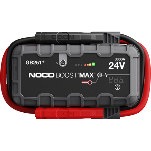 GB251+ Boost® Max™ Jump Starter, Includes, GB251+ Lithium Battery Jump Starter; 56-Watt XGC Power Adapter; 12-Volt 2-Foot XGC Cable; Protective Carrying Case; User Guide & Warranty Information, Starting Current, 3000 Amps (Peak)