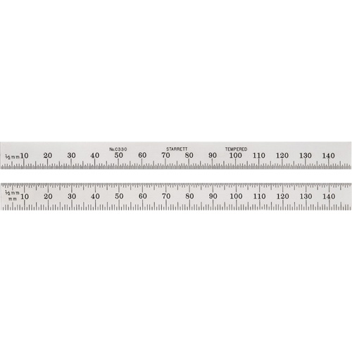 Full-Flexible Metric Rule, Length, 150 mm, Graduations, 0.5 mm/1 mm, Material, Steel, Finish, Satin Chrome, Thickness, 0.4 mm