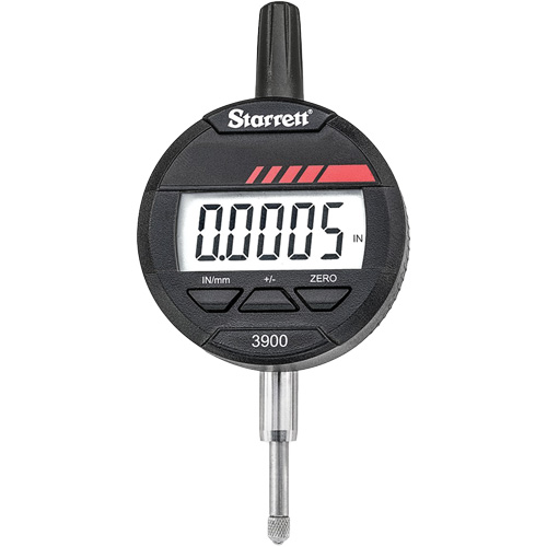 3900 Series Electronic Indicator, Range, 0" - 0.5", Stem Diameter, 3/8", Spindle Thread, 4-48