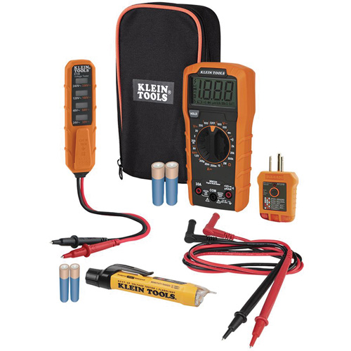 Digital Multimeter Electrical Test Kit, Current, 10 A, Overall Length, 6.39"