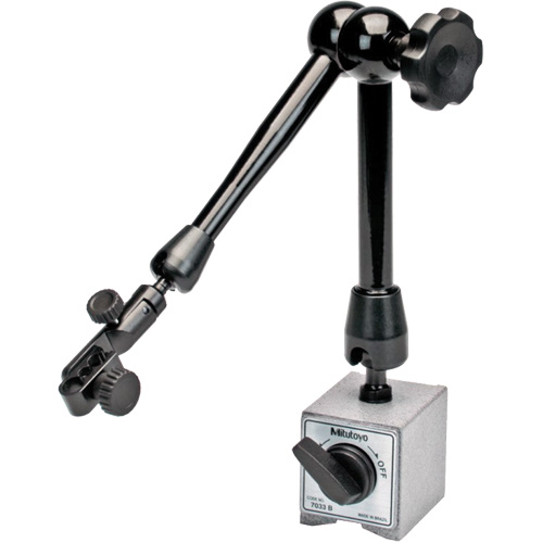 Jointed Magnetic Stand for Dial Indicator, Magnetic Force (Vertical), 600 N, Base Size, 59mm L x 50mm W x 55mm H