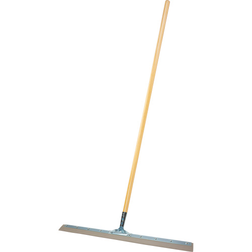 Floor Squeegee with Wooden Tapered Handle, Blade Style, Straight, Blade Length, 30", Colour, Black, Material, Rubber