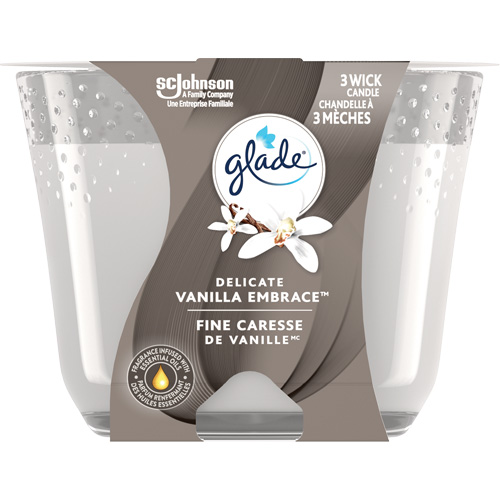 Glade® 3-Wick Candle, Fragrance, Delicate Vanilla Embrace™, Type, Wax, Format, 193 g