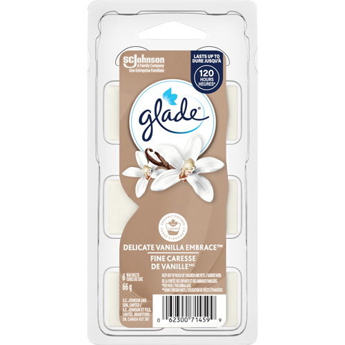 Glade® Air Freshener Melts, Fragrance, Delicate Vanilla Embrace™, Type, Wax, For Use With, Glade® Wax Melts Warmer