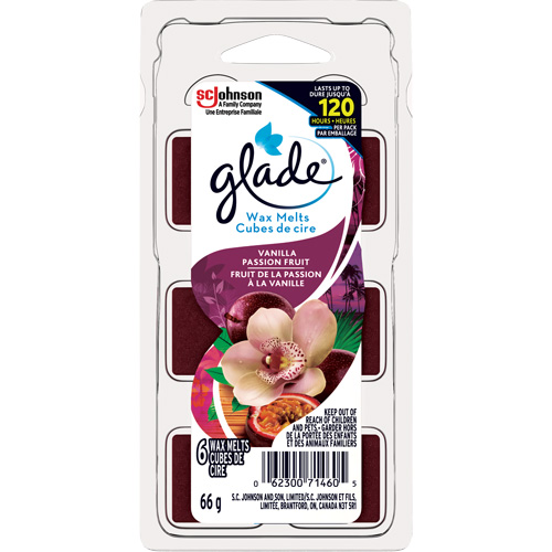 Glade® Air Freshener Melts, Fragrance, Vanilla Passion Fruit, Type, Wax, For Use With, Glade® Wax Melts Warmer