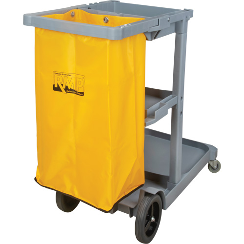 Janitor Cart, Overall Length, 44", Overall Width, 20", Overall Height, 38", Colour, Grey, Manufacturer's Warranty, 1 Year Limited