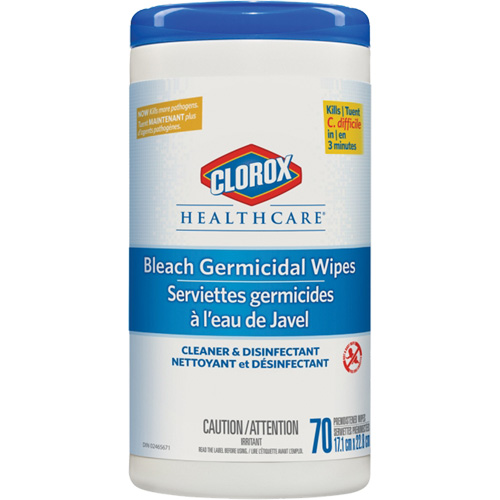 Healthcare® Disinfecting Bleach Wipes, No. of Wipes, 70
