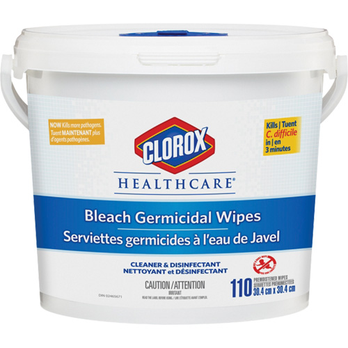Healthcare® Disinfecting Bleach Wipes, No. of Wipes, 110