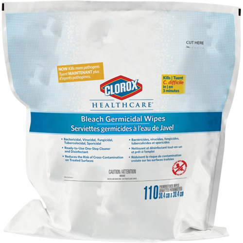 Healthcare® Disinfecting Bleach Wipes Refill, No. of Wipes, 110