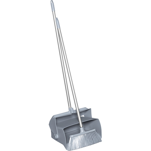 Lobby Dustpan with Broom, Material, Plastic/Metal, Colour, Grey, Length, 14-1/2", Width, 7-1/4"
