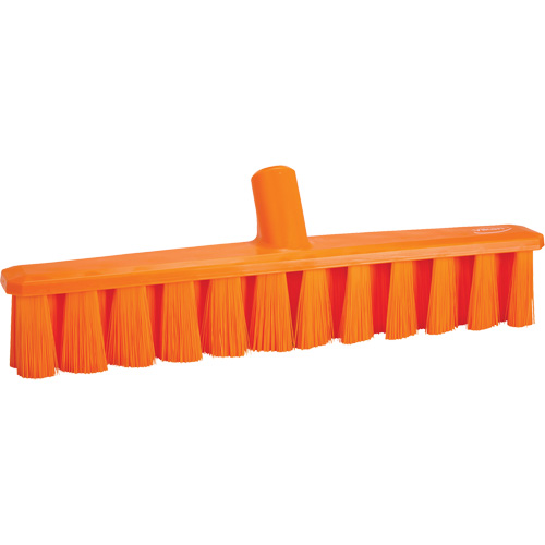 UST Push Broom, Bristle Material, Polyester, Block Length, 15-1/4", Sweep Action, Medium, Bristle Colour, Orange, Width, 1-7/8", Height, 4-3/4"