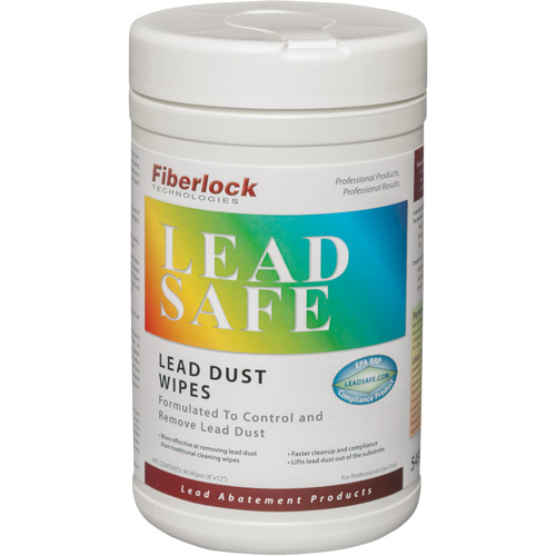 LeadSafe™ TPS Saturated Dust Wipes, No. of Wipes, 90, Length, 12", Width, 8", Colour, White, Container Type, Tub
