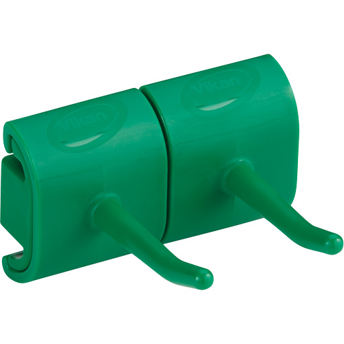 Double Hook Module for Hygienic Wall Bracket, Colour, Green, Capacity, 6.61 lbs.