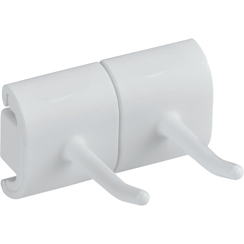 Double Hook Module for Hygienic Wall Bracket, Colour, White, Capacity, 6.61 lbs.