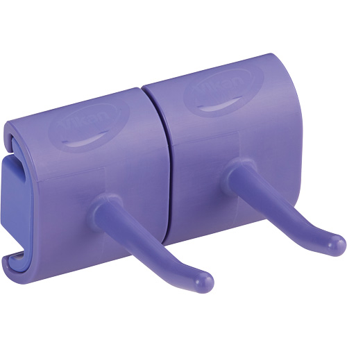 Double Hook Module for Hygienic Wall Bracket, Colour, Purple, Capacity, 6.61 lbs.