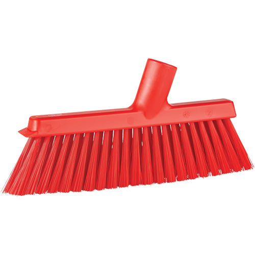 Dustpan Broom with Angled Thread, Bristle Material, Polyester, Block Length, 10", Sweep Action, Medium, Bristle Colour, Red, Width, 1-1/5", Height, 4-3/4"