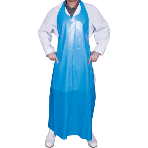 Top Dog 8 Mil. Apron, Material, Polyurethane, Length, 50", Colour, Blue, Thickness, 8 mil., Maximum Temperature, 180°F