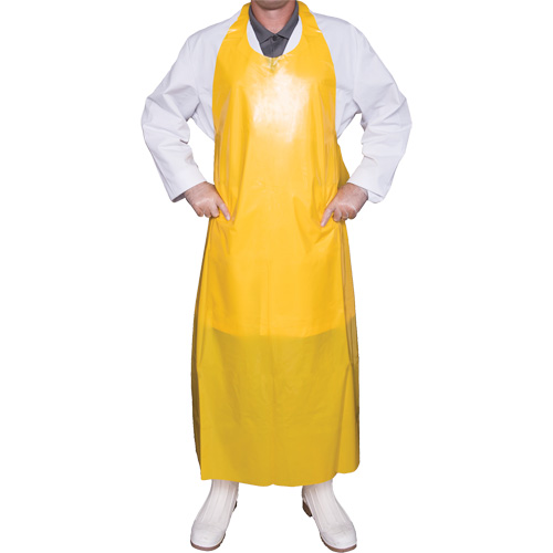 Top Dog 6 Mil. Apron, Material, Polyurethane, Length, 45", Colour, Yellow, Thickness, 6 mil., Maximum Temperature, 180°F
