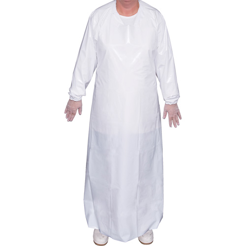 Top Dog 6 Mil. Gown, Material, Polyurethane, Size, X-Large, Colour, White, Medical Device Class, Non-Medical, Maximum Temperature, 180°F