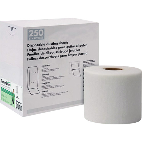 TrapEze® Single Roll Disposable Dusting Sheets, Material, Polyester, Sheet Size, 6" x 8"