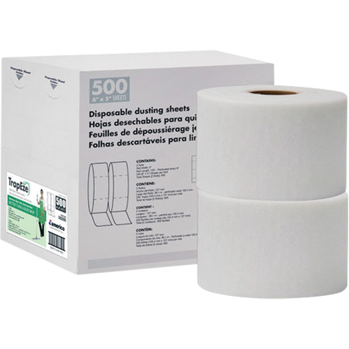 TrapEze® Double Roll Disposable Dusting Sheets, Material, Polyester, Sheet Size, 6" x 5"