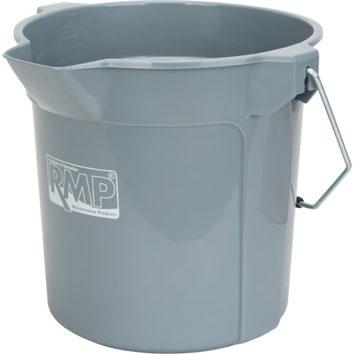 Round Bucket with Pouring Spout, Colour, Grey, Capacity, 2.64 US Gal. (10.57 qt.), Manufacturer's Warranty, 1 Year Limited