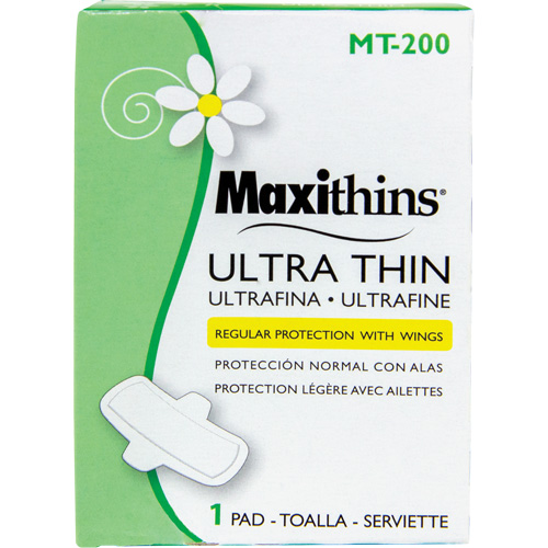 Maxithins® Maxi Pad Ultra Thin with Wings, Colour, White, Medical Grade, Class 1
