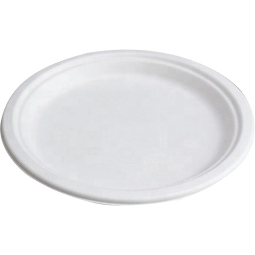 Compostable Plates, Size, 7", Material Type, Bagasse, Depth, 0.75", Colour, White