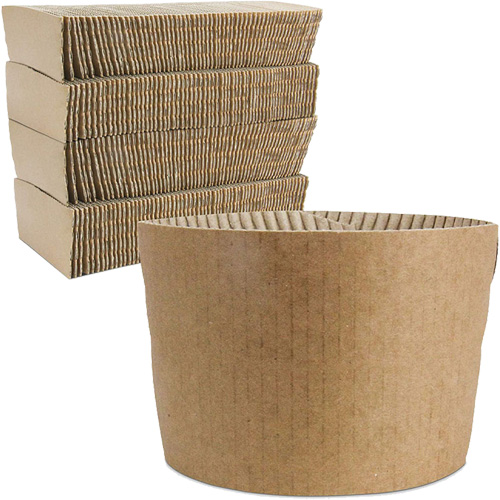 Kraft Coffee Cup Sleeves, Capacity, 12 oz. - 20 oz., Colour, Brown, Material, Paper, Colour, Brown
