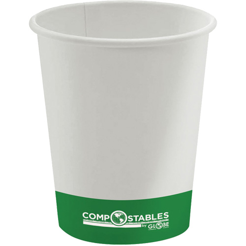Single Wall Hot/Cold Compostable Paper Cups, Capacity, 20 oz., Colour, Multi-Colour, Pattern, White with Green Bottom
