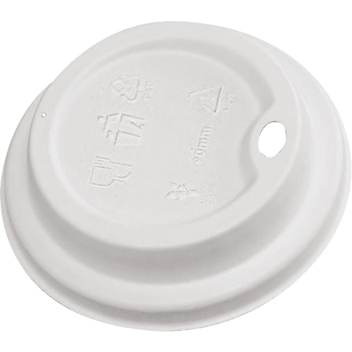 Compostable White Dome Sip Lids, Size, 8 oz., Colour, White