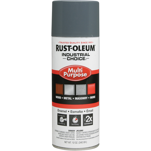 Industrial Choice® 1600 System Multi-Purpose Enamel Spray Paint, Container Type, Aerosol Can, Colour Family, Grey, Container Size, 16 oz., Net Volume, 12 oz., Colour Name, Universal Grey